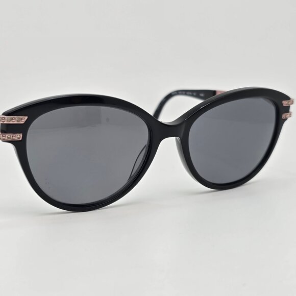 Bebe BB7216 001 Jet Black Rhinestone Cat Eye Eyeglasses Frame w/ Case 52-16-135 - Picture 7 of 15